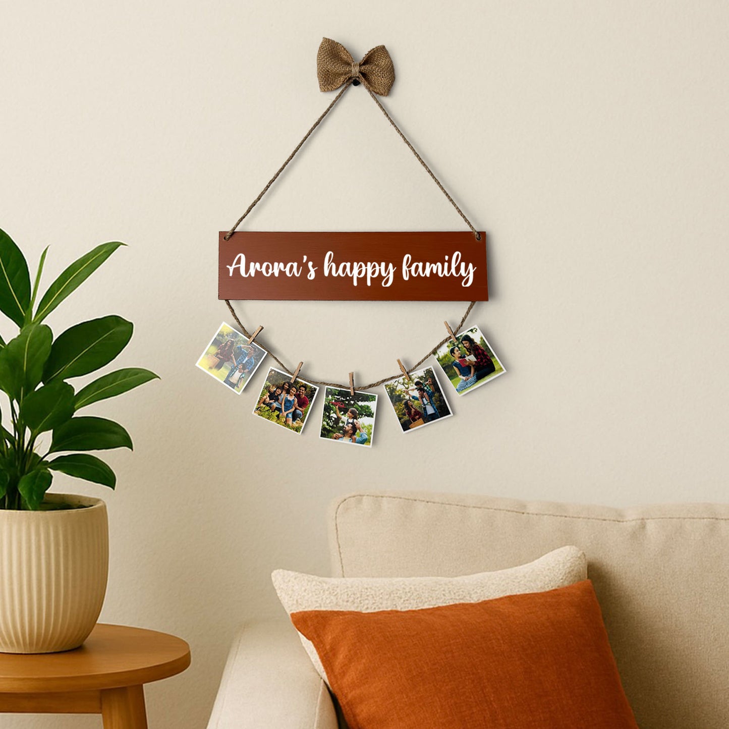 Personalised Hand-Painted Wooden Single Plank Photo Holder