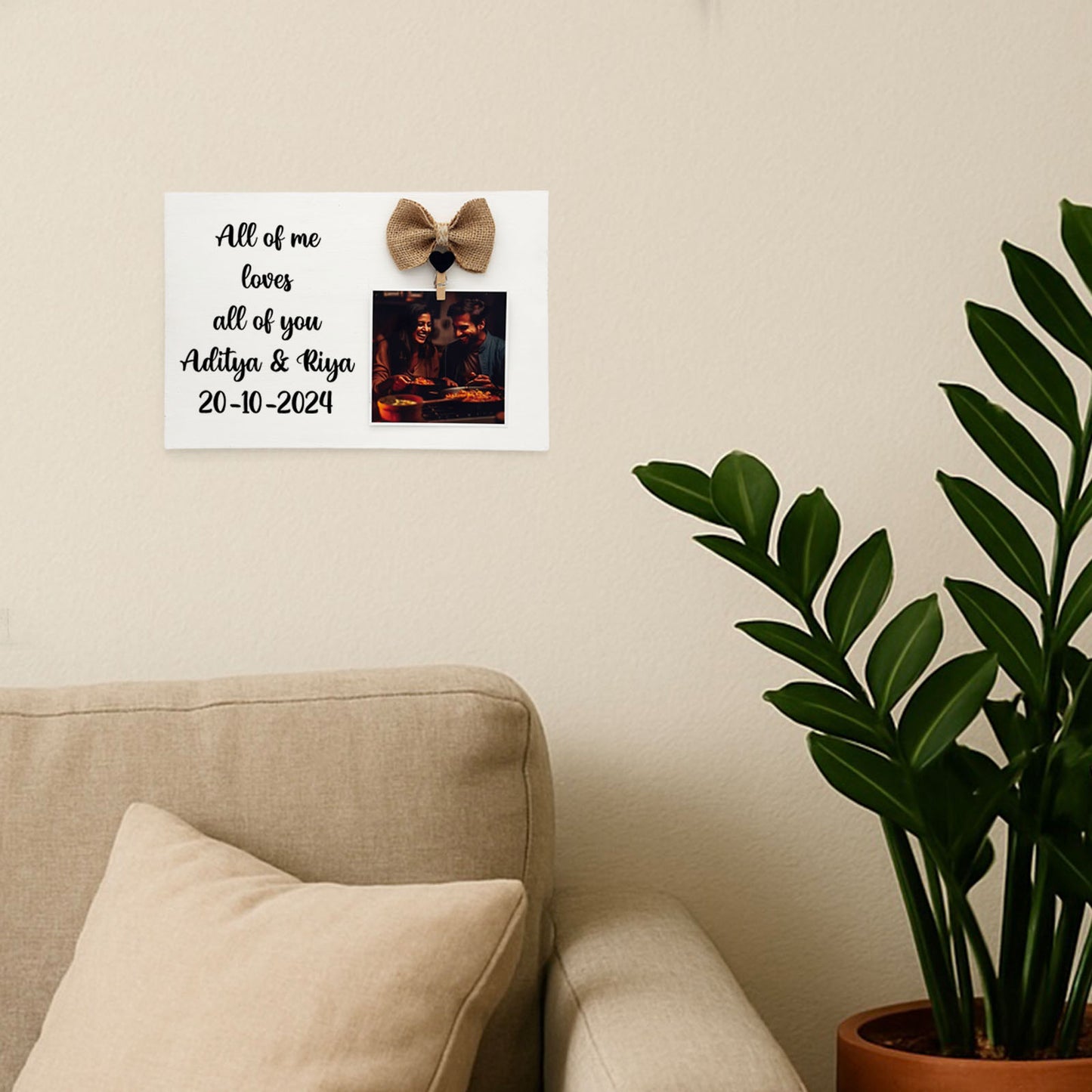 Personalised Hand-Painted Rectangular Wooden Photo Holder