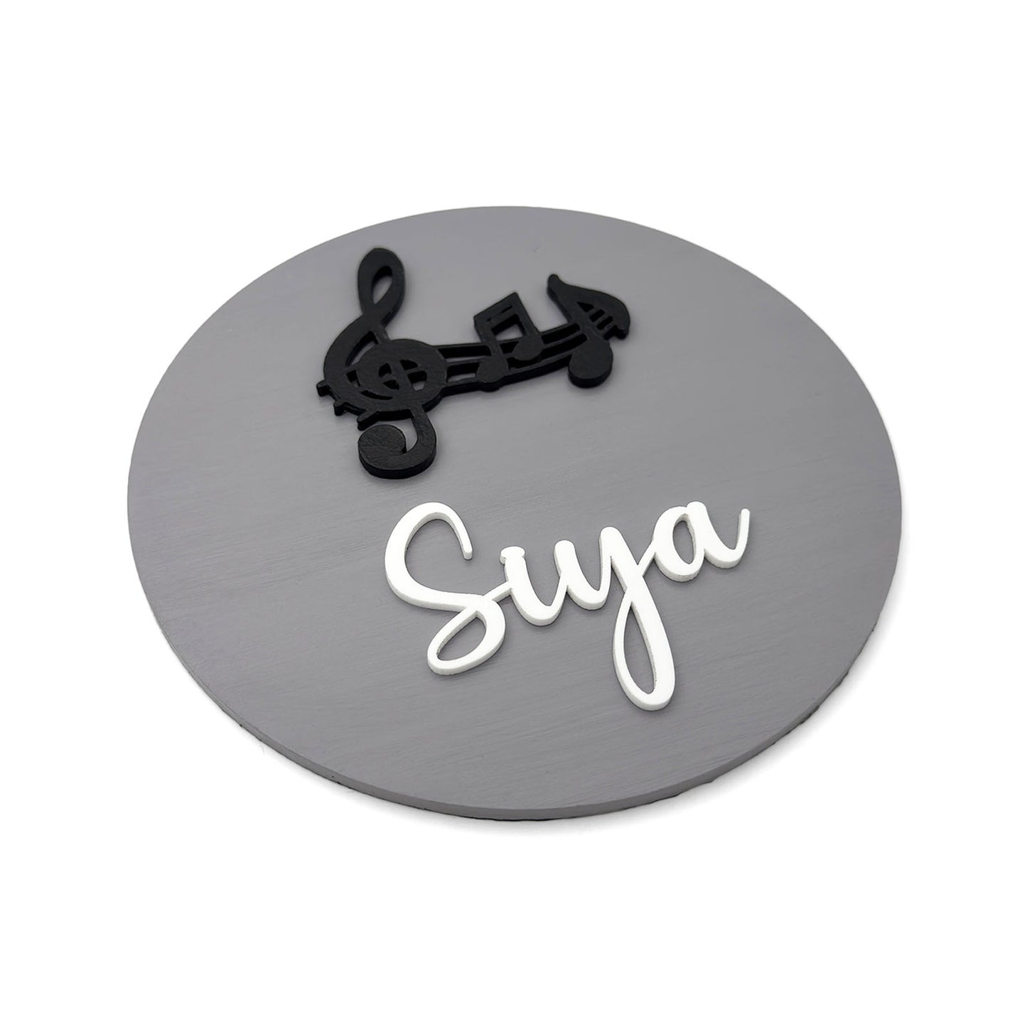 Music Themed Hand-Painted Wooden Mini Kids Name Plate