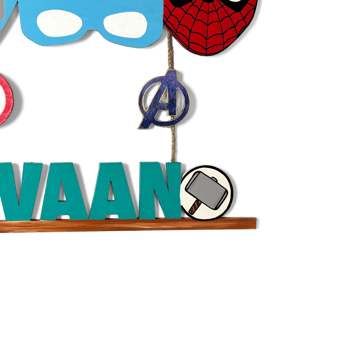 Avengers Themed Hand-Painted Wooden Kids Name Plate