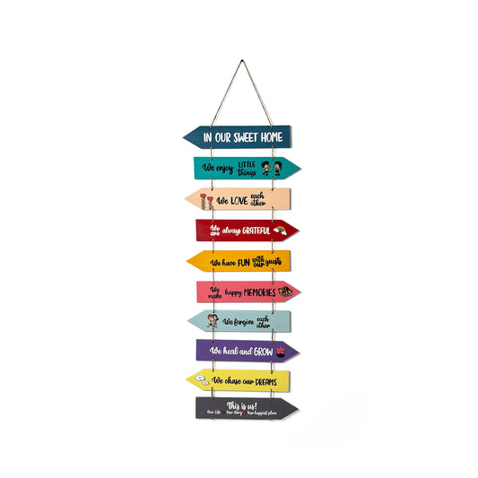 In Our Sweet Home Hand-Painted Wooden Arrow Plank Wall Hanging