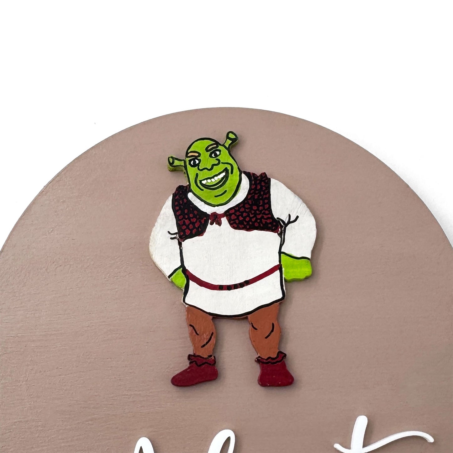 Shrek Themed Hand-Painted Wooden Name Plate For Kids