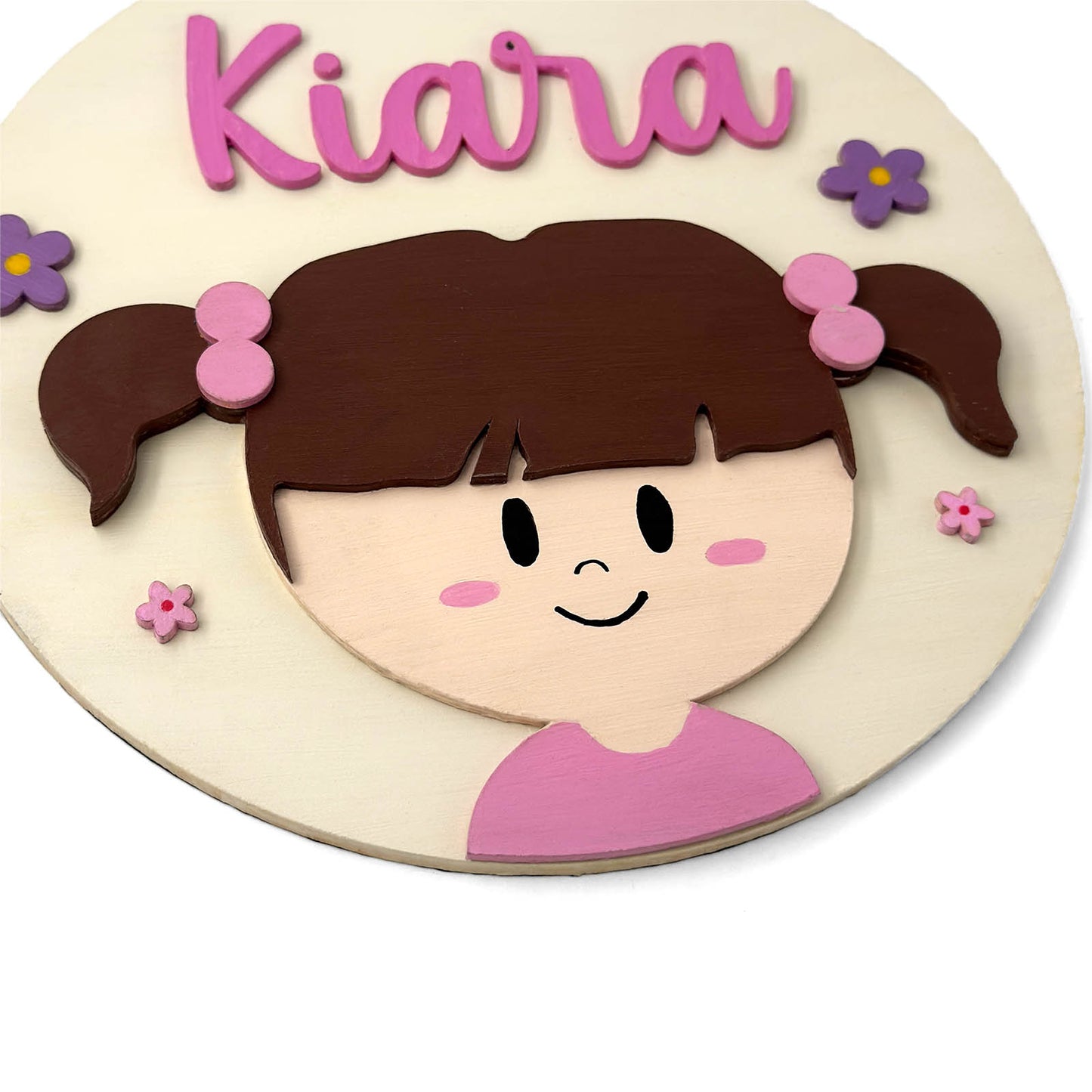 Boo Mary Gibbs From Monsters, Inc. Themed Hand-Painted Wooden Round Kids Name Plate