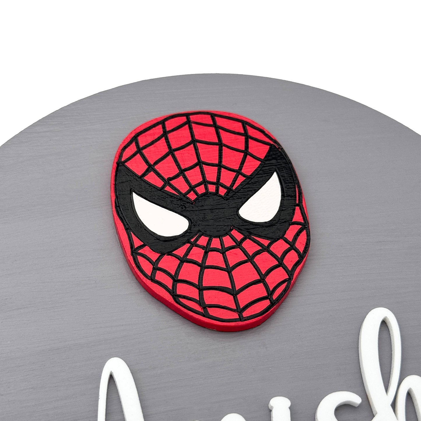Spiderman Themed Hand-Painted Wooden Mini Kids Name Plate