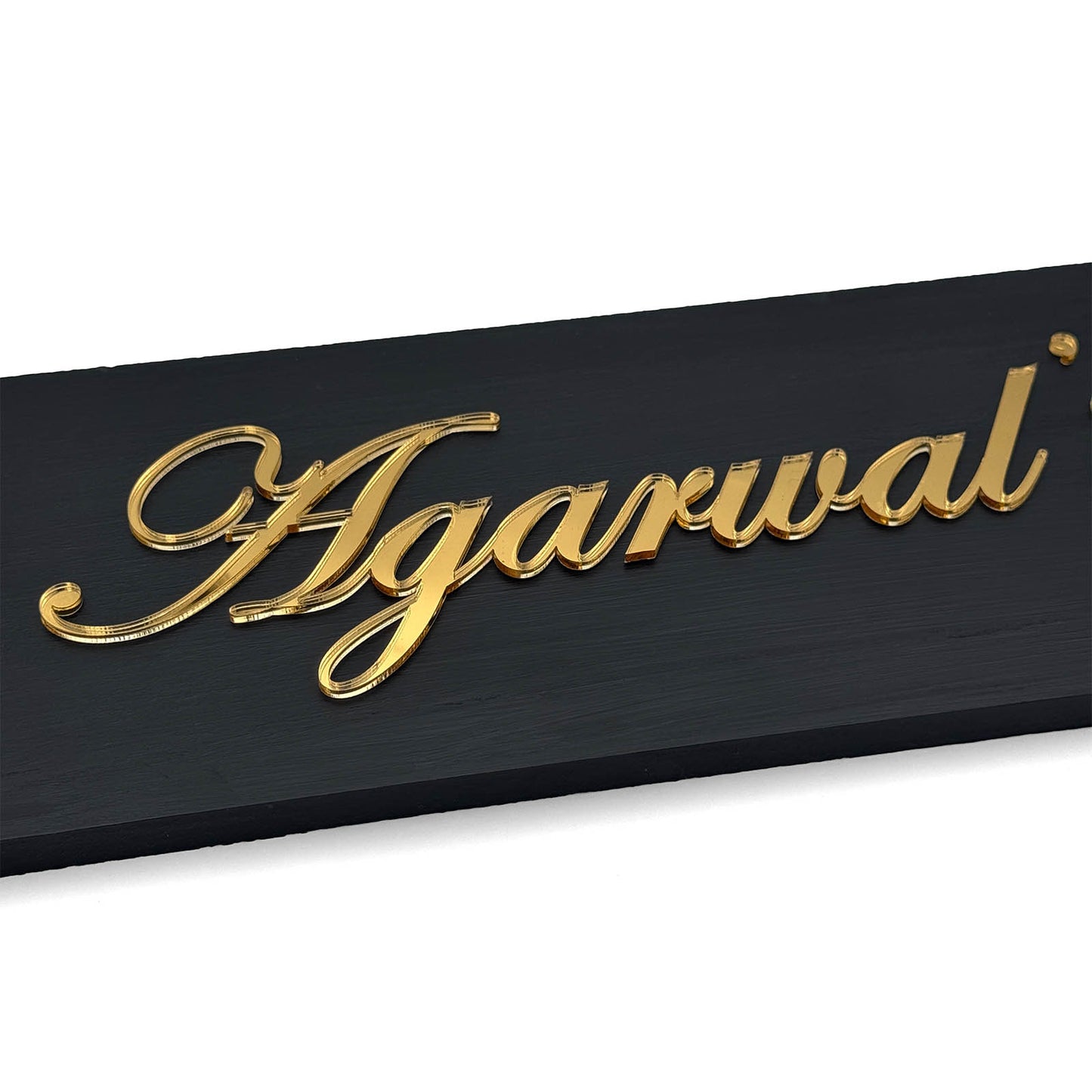 Rectangular Hand-Painted Wooden Planter Name Plate For Home