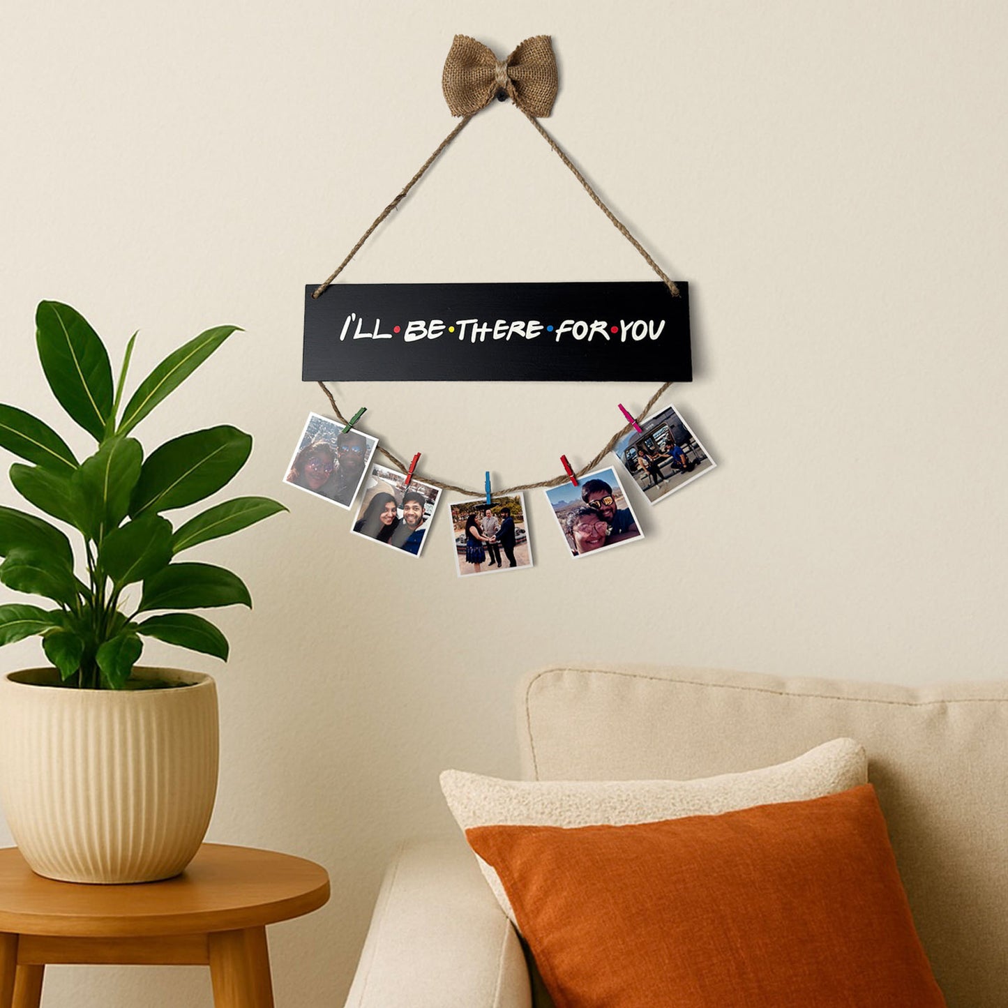 I'll Be There For You Hand-Painted Wooden Photo Holder - Black