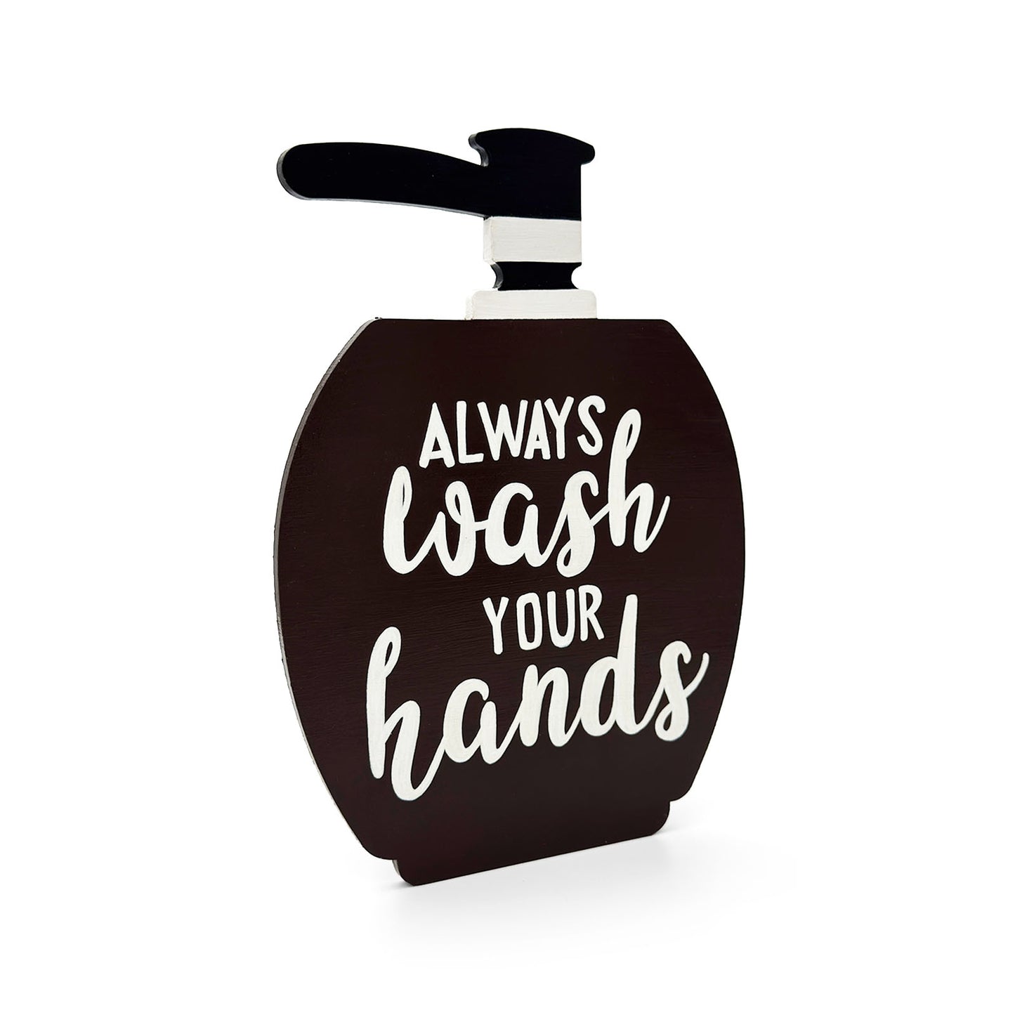 Always Wash Your Hands Hand-Painted Wooden Washroom Hanging