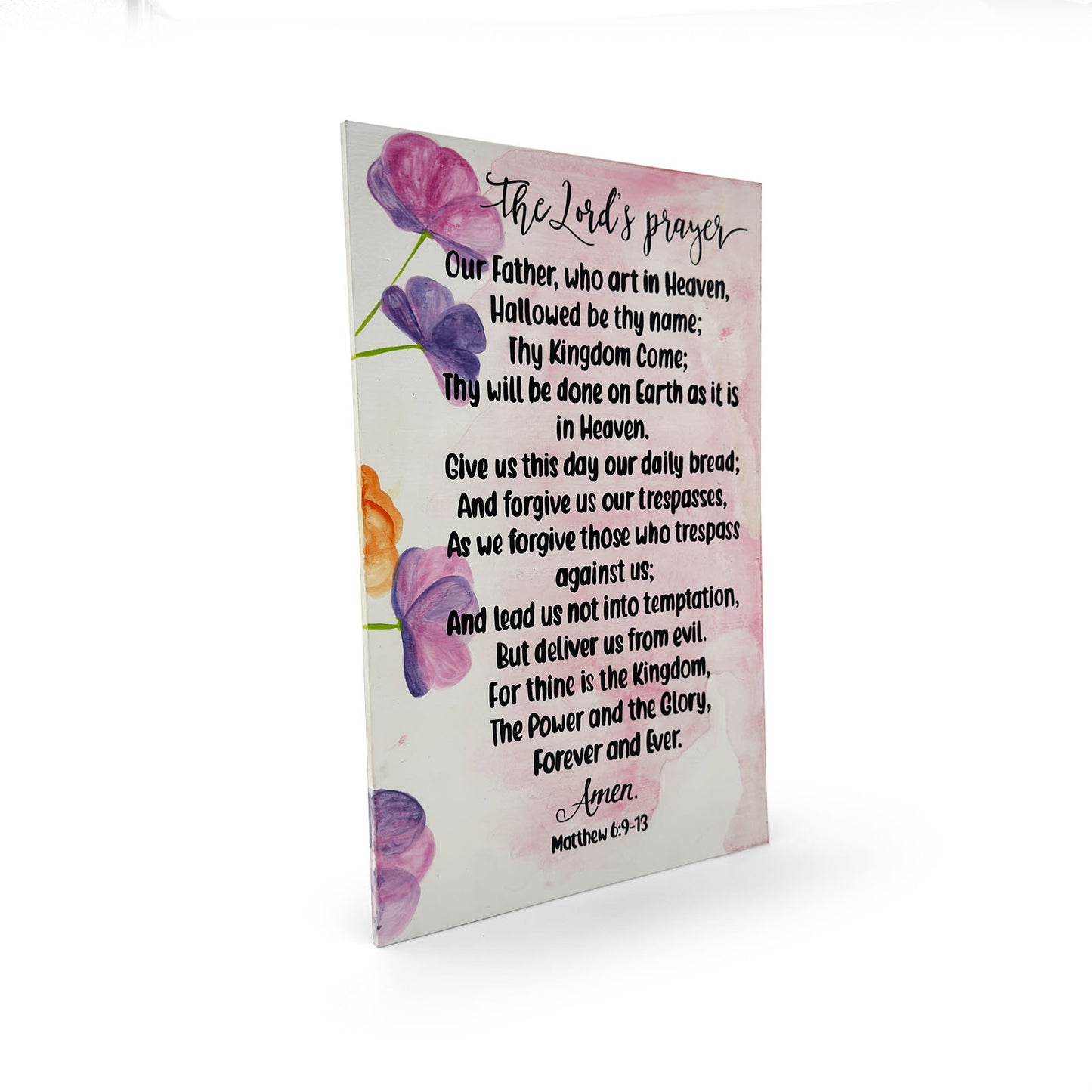 The Lord’s Prayer Hand-Painted Wooden Wall Hanging