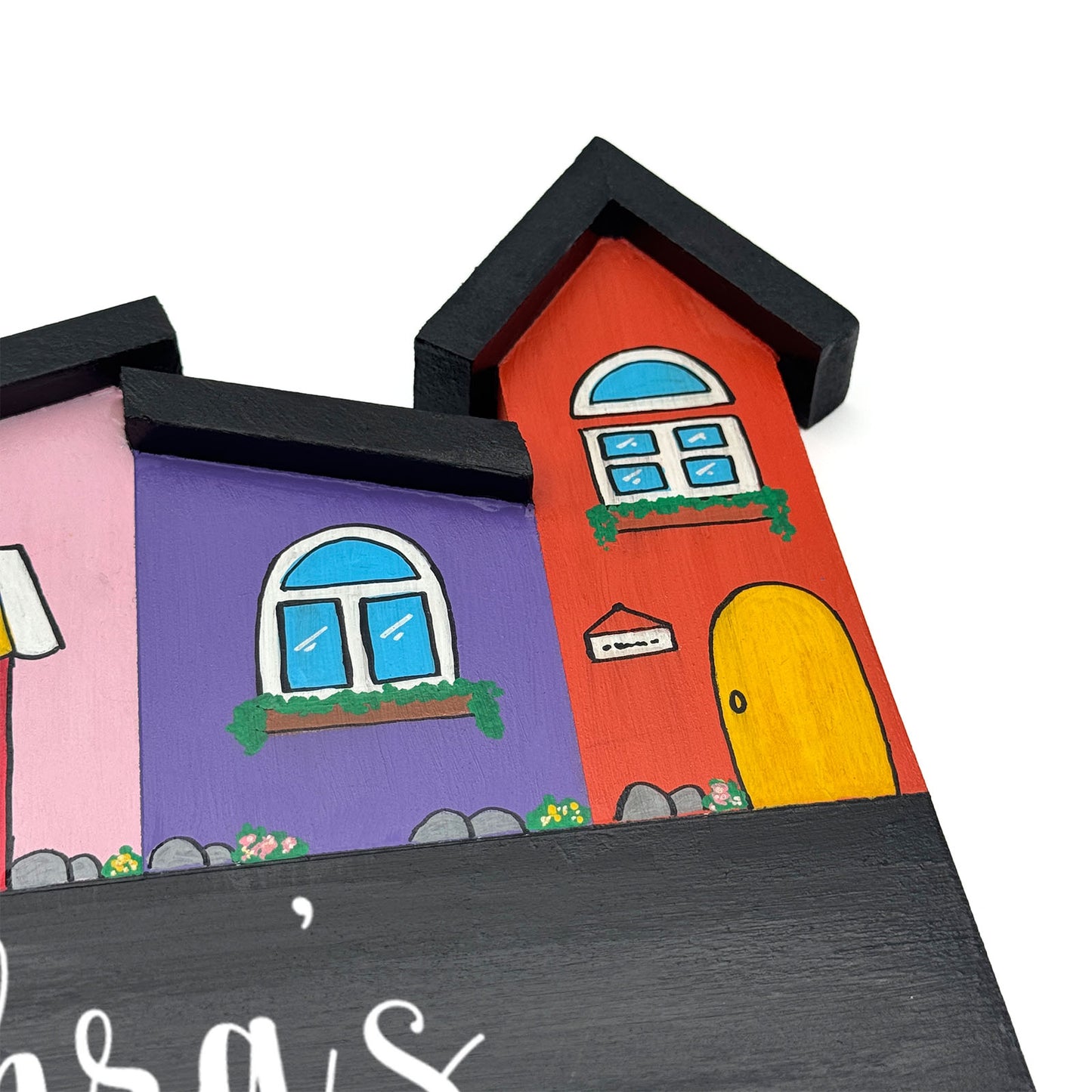 Hut-Shaped Hand-Painted Wooden Name Plate For Home - Hut Board Design 1