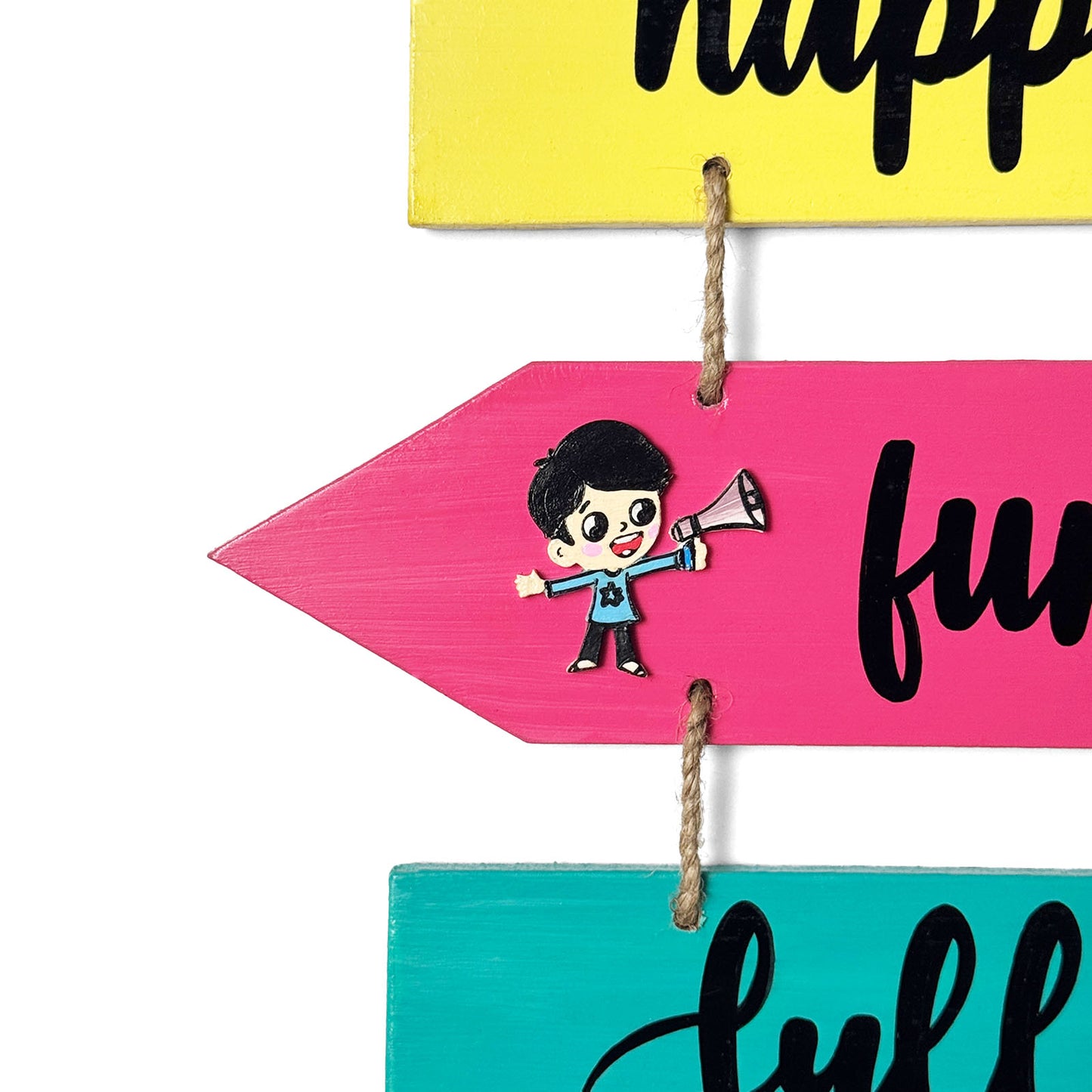 Welcome To Our Home Hand-Painted Wooden Arrow Plank Wall Hanging - Design 6