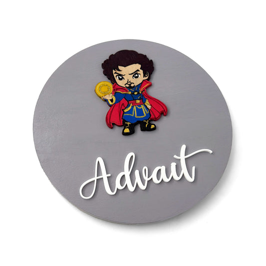 Doctor Strange Themed Hand-Painted Wooden Name Plate For Kids