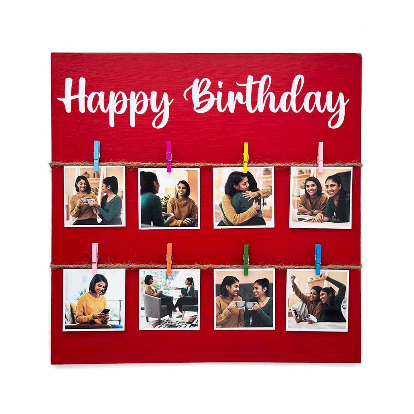 Personalised Hand-Painted Square Wooden Photo Holder