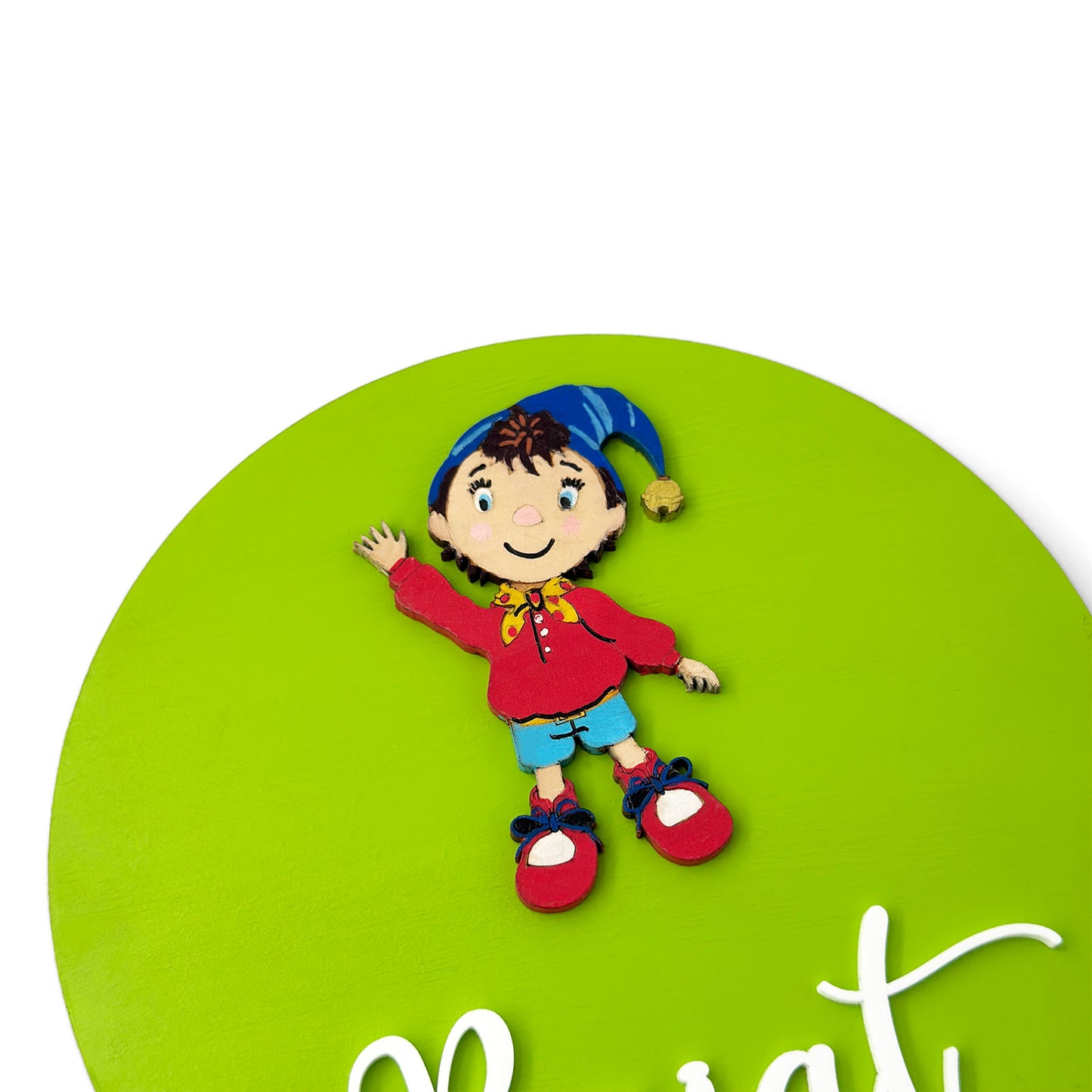 Noddy Themed Hand-Painted Wooden Name Plate For Kids