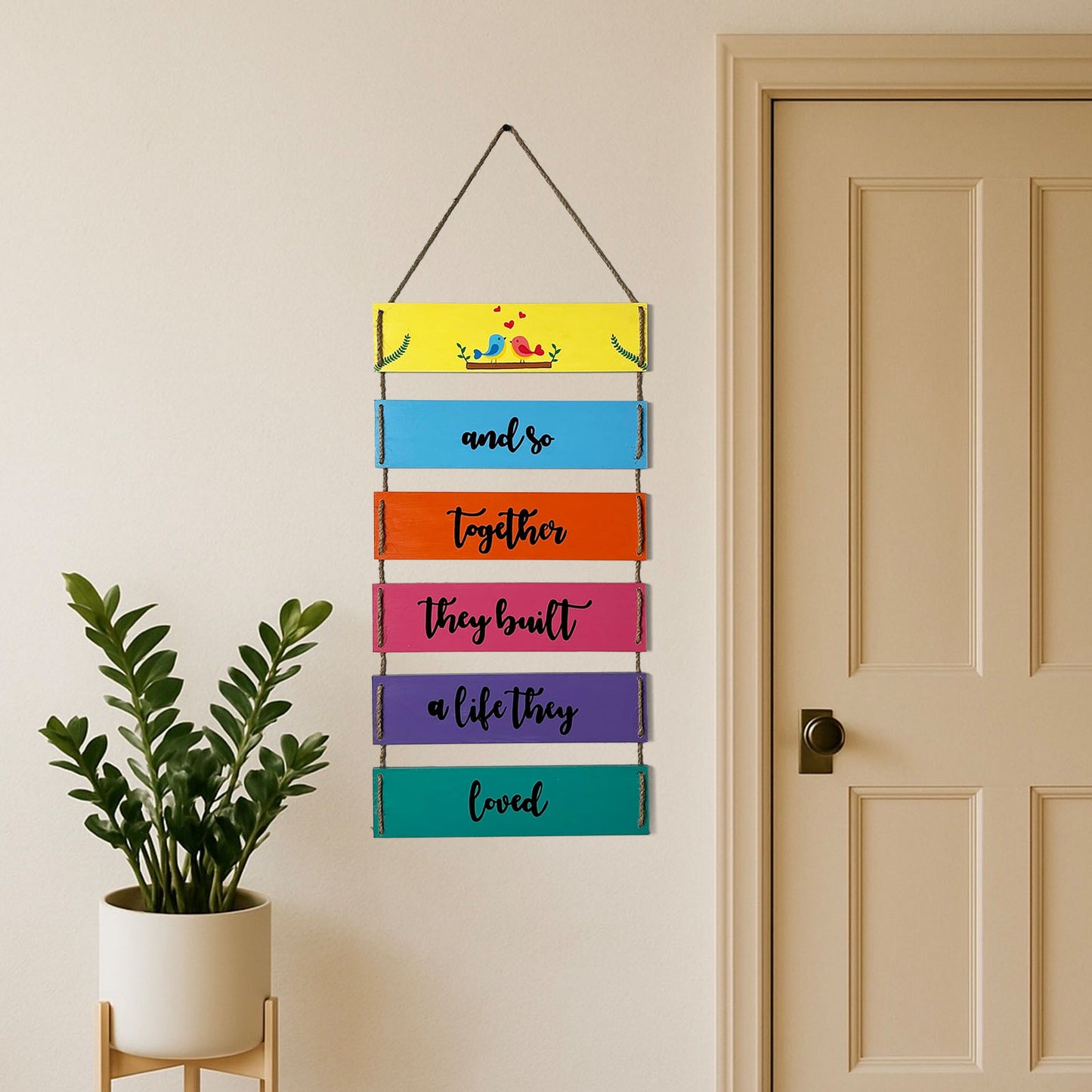 Together They Built A Life They Loved Hand-Painted Wooden Plank Wall Hanging