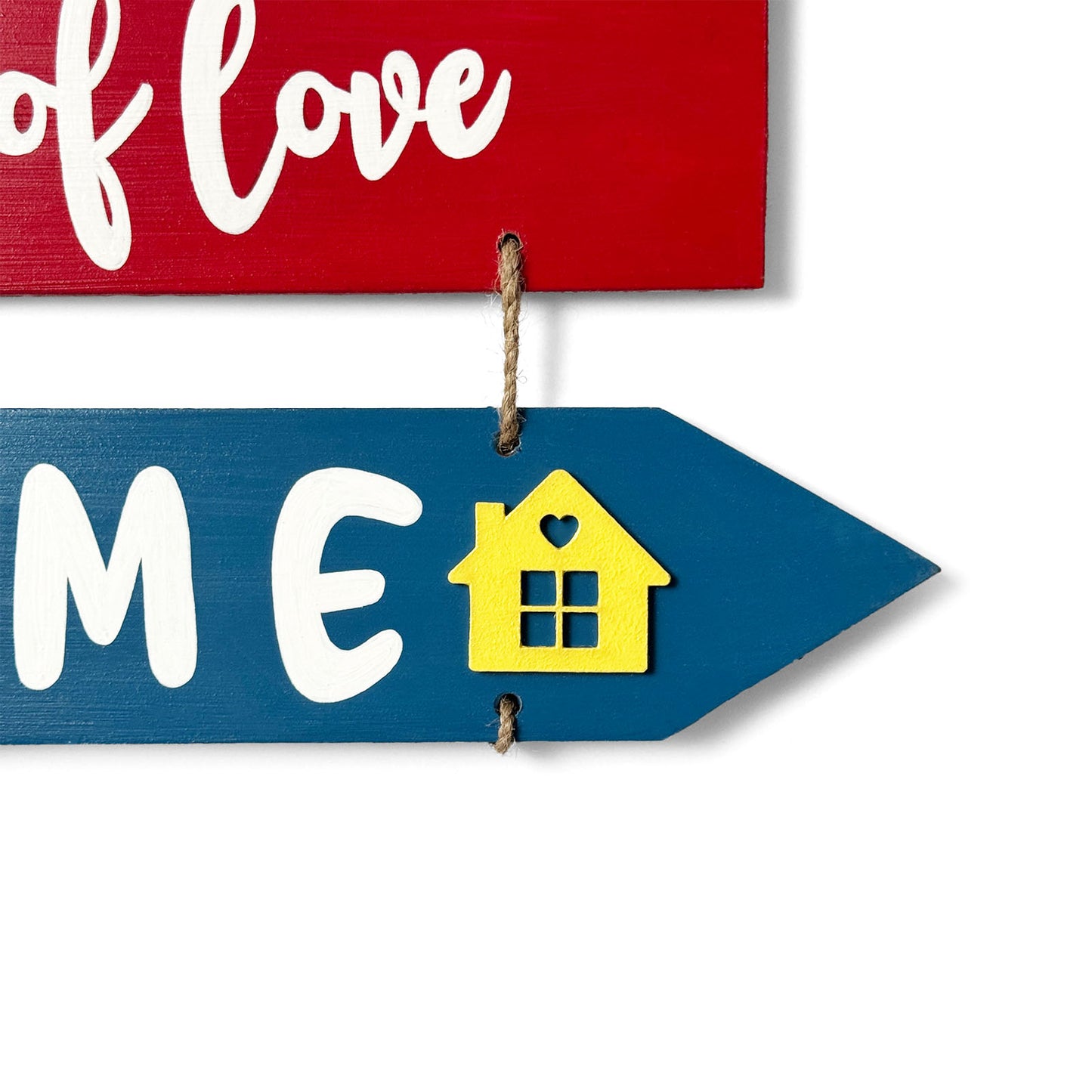 Welcome To Our Home Hand-Painted Wooden Arrow Plank Wall Hanging - Design 2