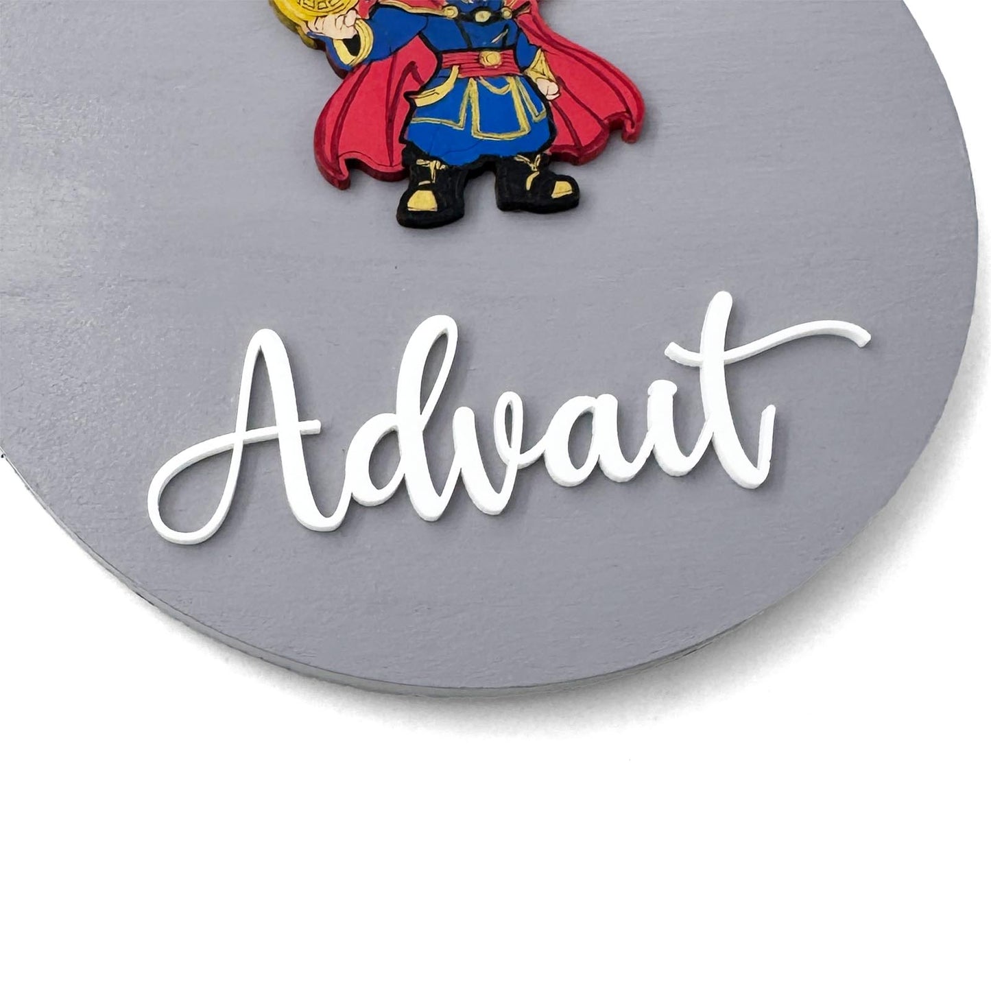 Doctor Strange Themed Hand-Painted Wooden Name Plate For Kids