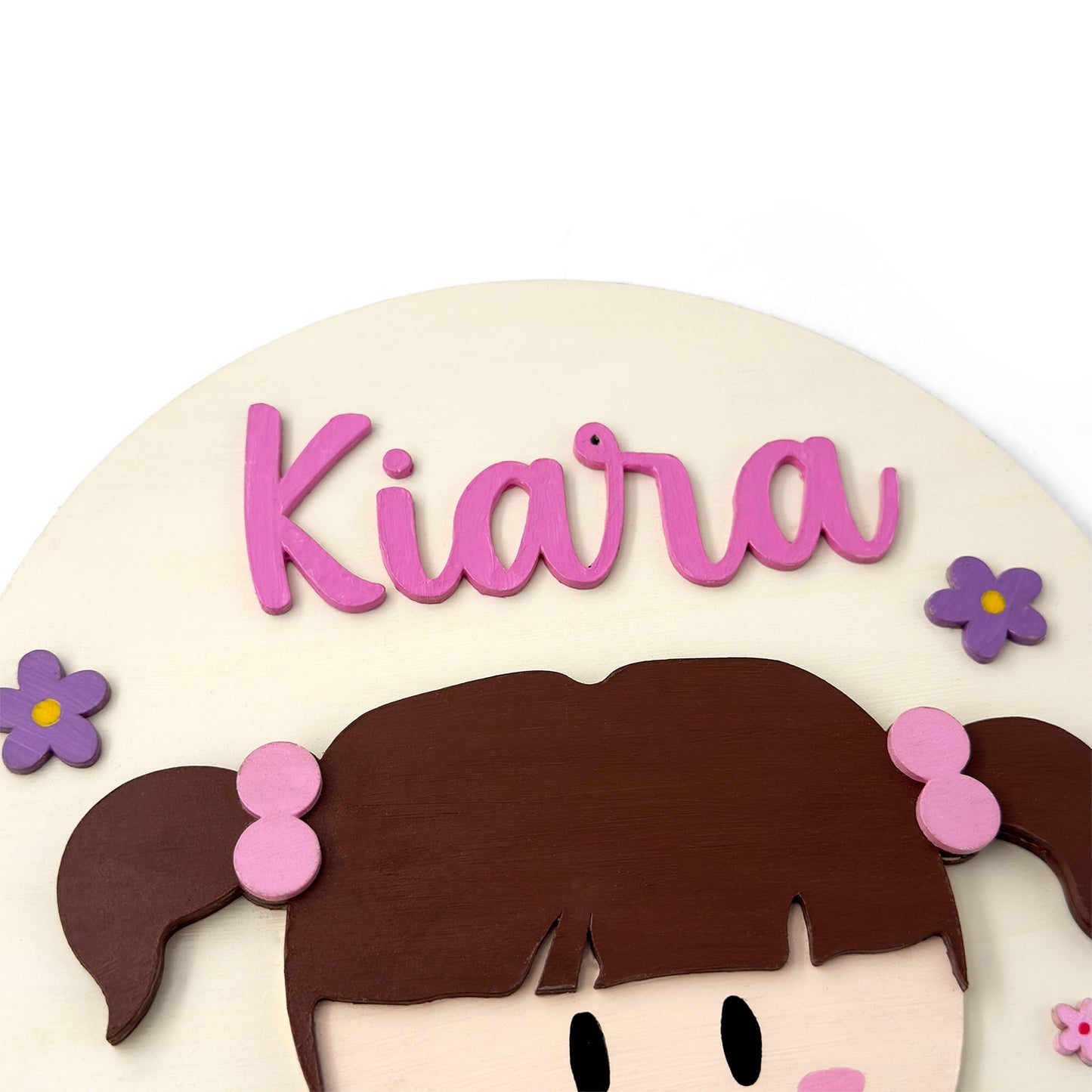 Boo Mary Gibbs From Monsters, Inc. Themed Hand-Painted Wooden Round Kids Name Plate