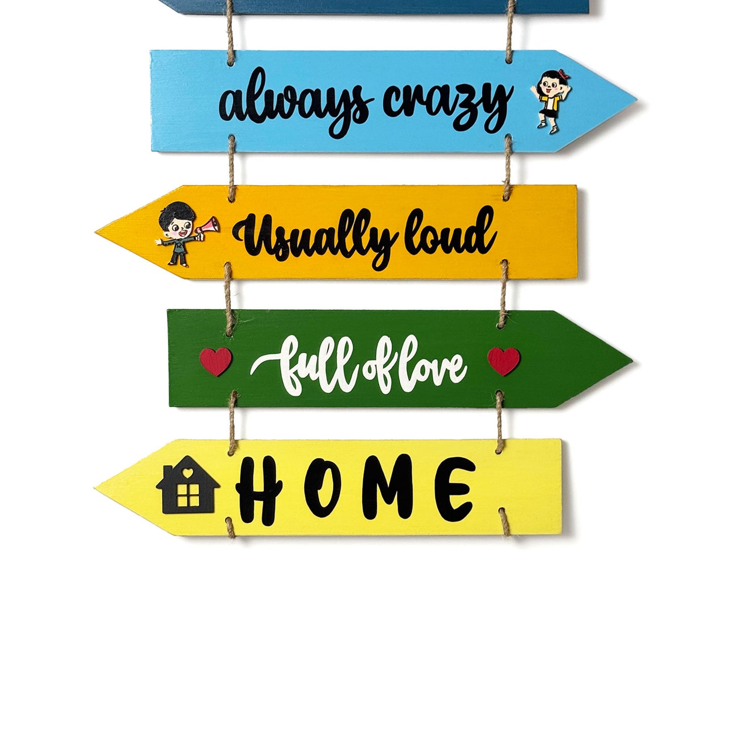 Welcome To Our Home Hand-Painted Wooden Arrow Plank Wall Hanging - Design 8