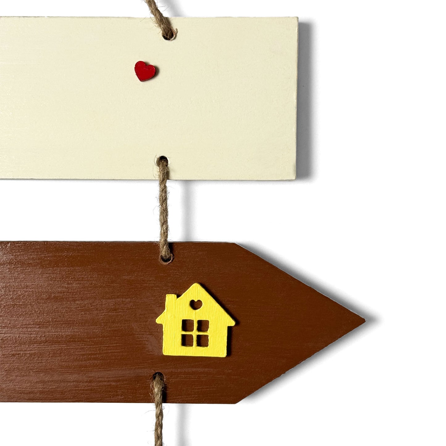 This Is Our Happy Place Hand-Painted Wooden Arrow Plank Name Plate For Home - Three Planks