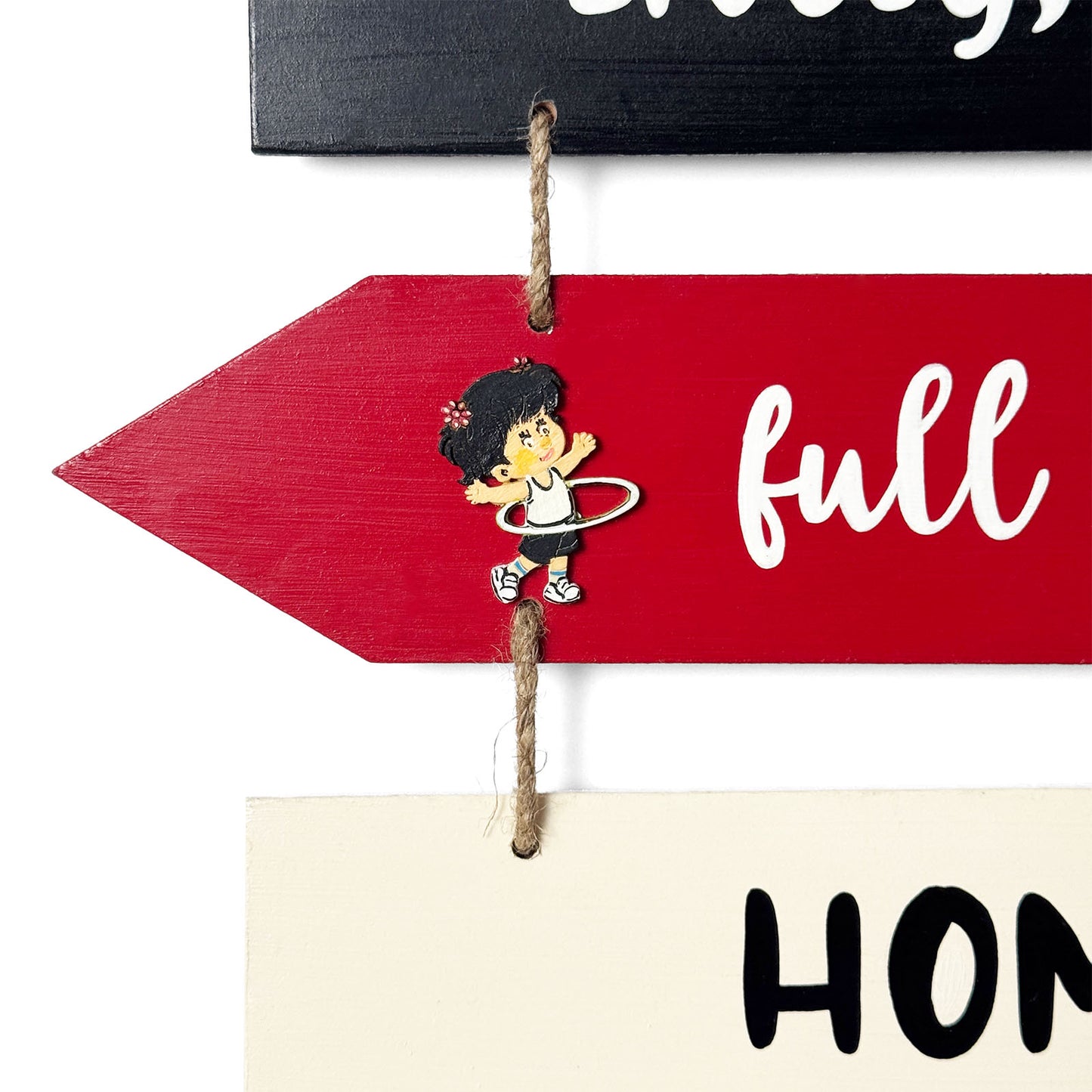 Welcome To Our Home Hand-Painted Wooden Arrow Plank Wall Hanging - Design 9