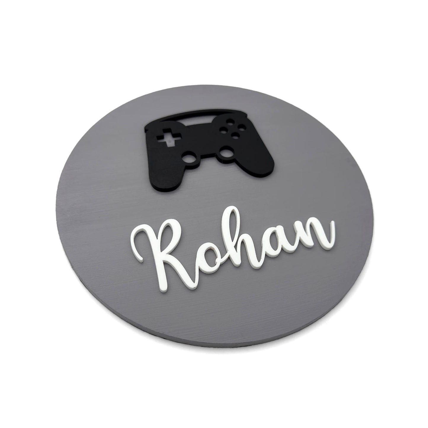 Game Themed Hand-Painted Wooden Mini Kids Name Plate