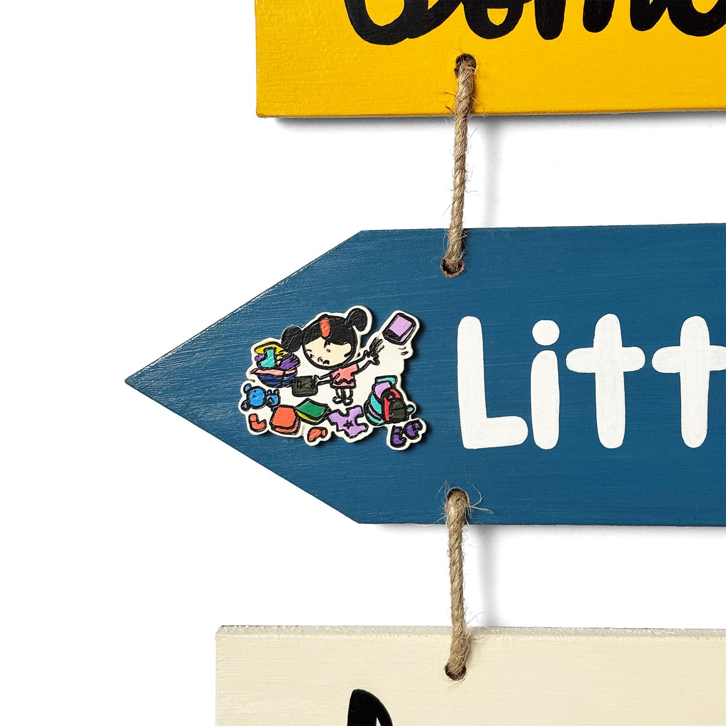 Welcome To Our Home Hand-Painted Wooden Arrow Plank Wall Hanging - Design 13