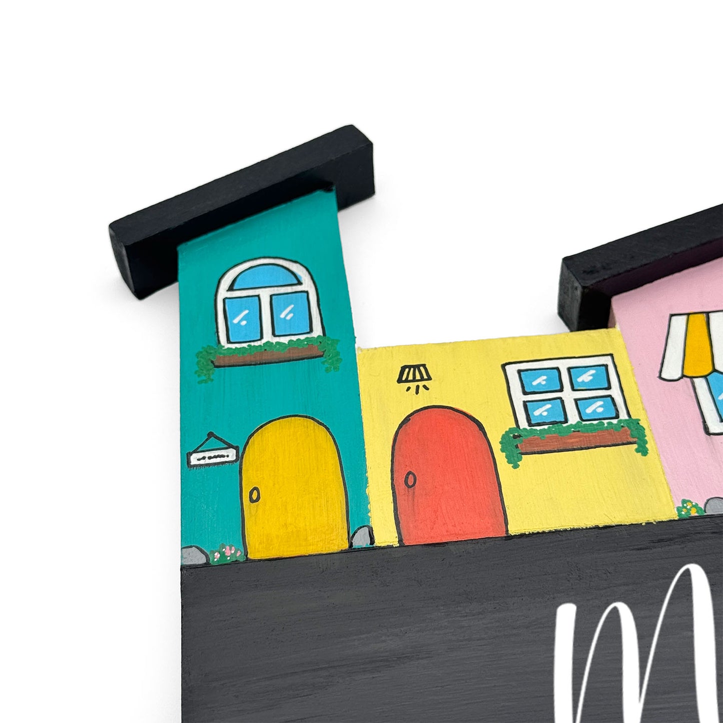 Hut-Shaped Hand-Painted Wooden Name Plate For Home - Hut Board Design 1