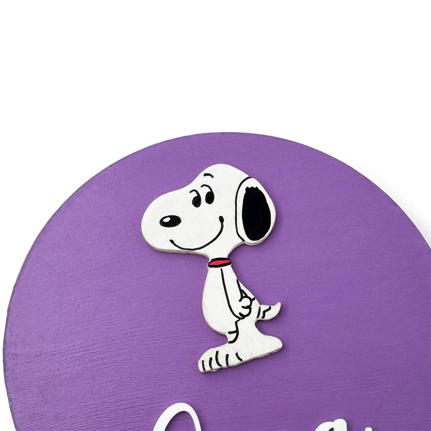 Snoopy Themed Hand-Painted Wooden Name Plate For Kids