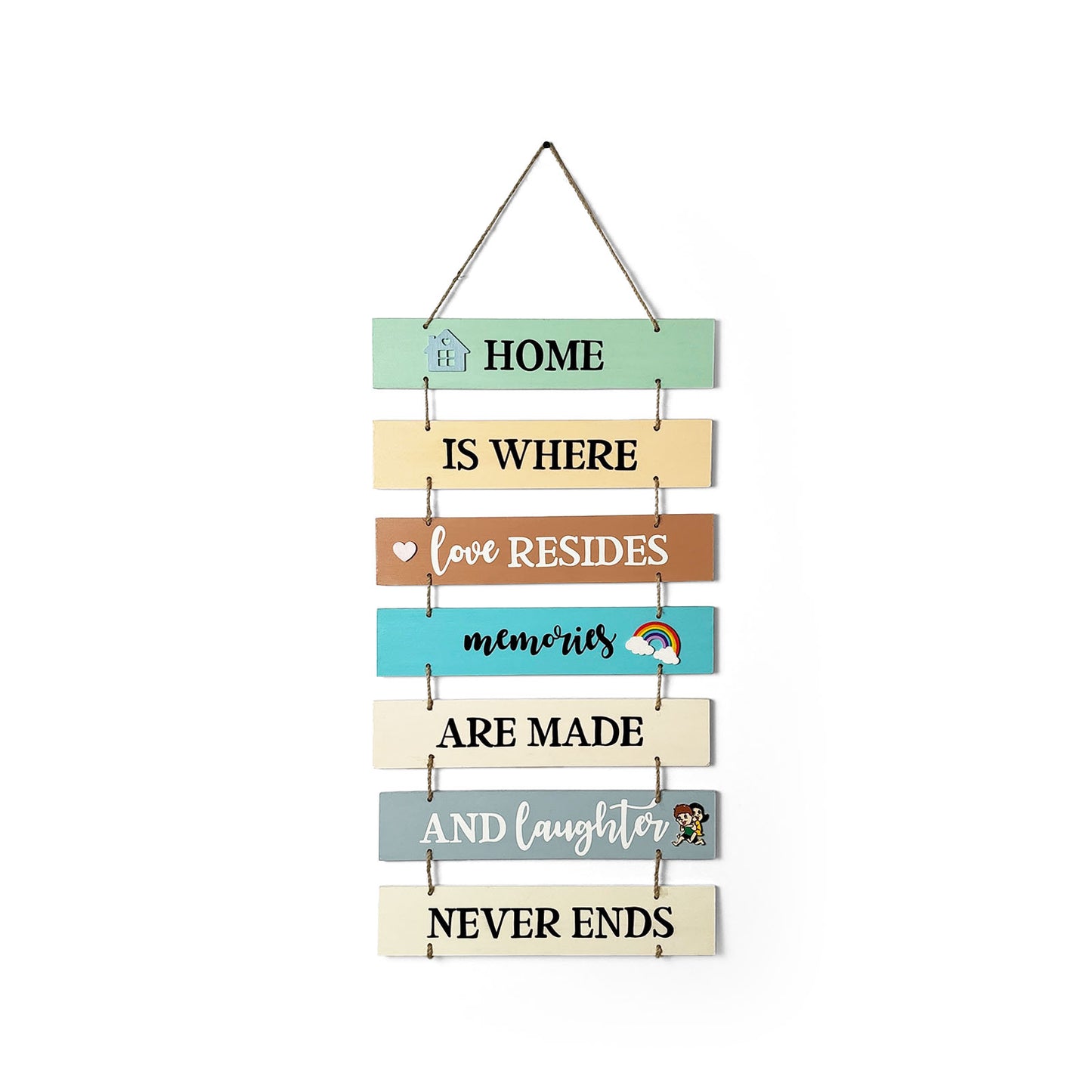 Home Hand-Painted Wooden Plank Wall Hanging