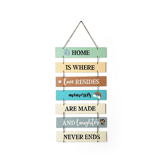 Home Hand-Painted Wooden Plank Wall Hanging