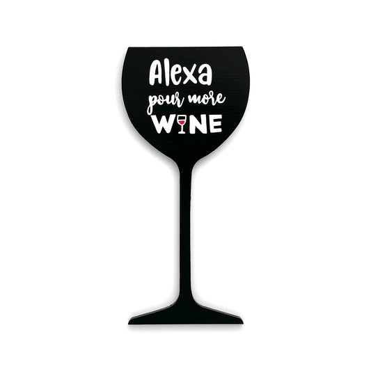 Alexa Pour More Wine Hand-Painted Wooden Bar Room Hanging