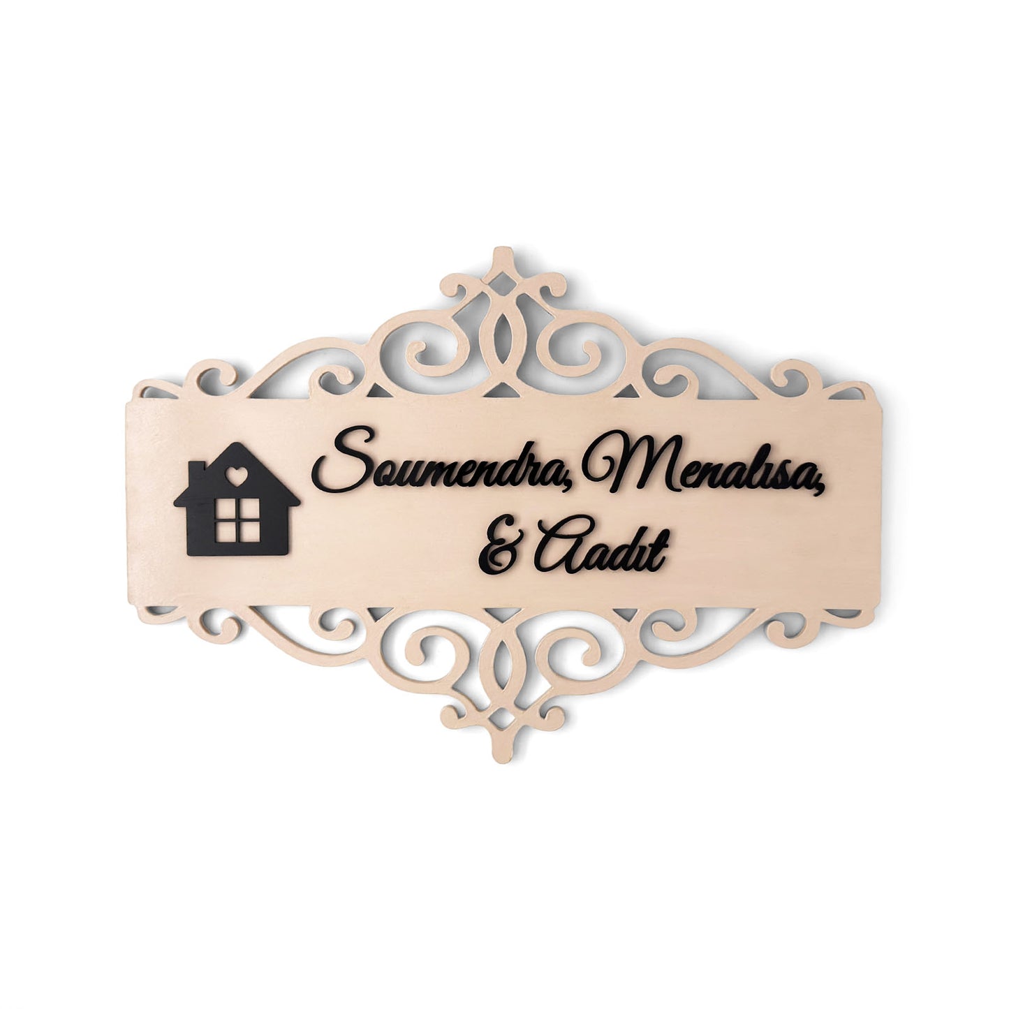 House Sign Hand-Painted Wooden Name Plate For Home