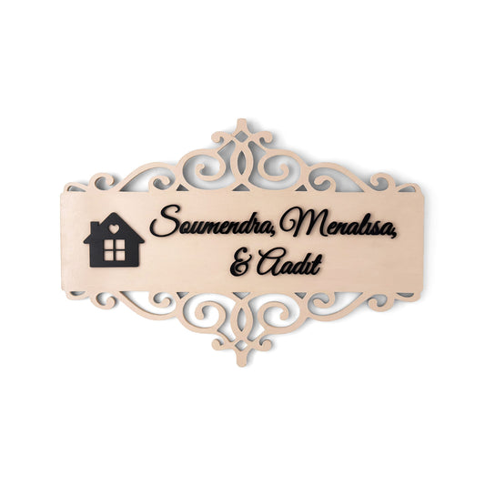 House Sign Hand-Painted Wooden Name Plate For Home