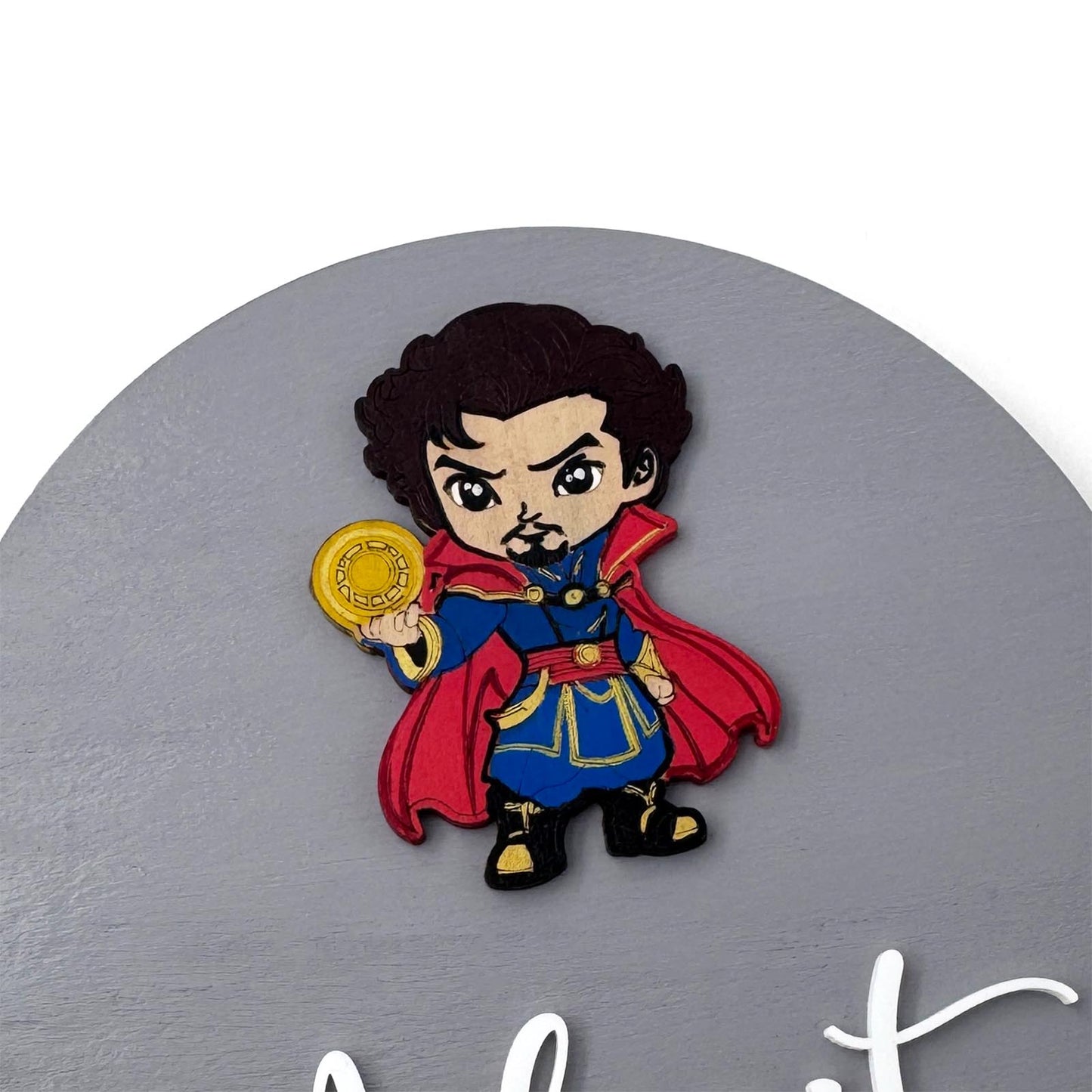 Doctor Strange Themed Hand-Painted Wooden Name Plate For Kids