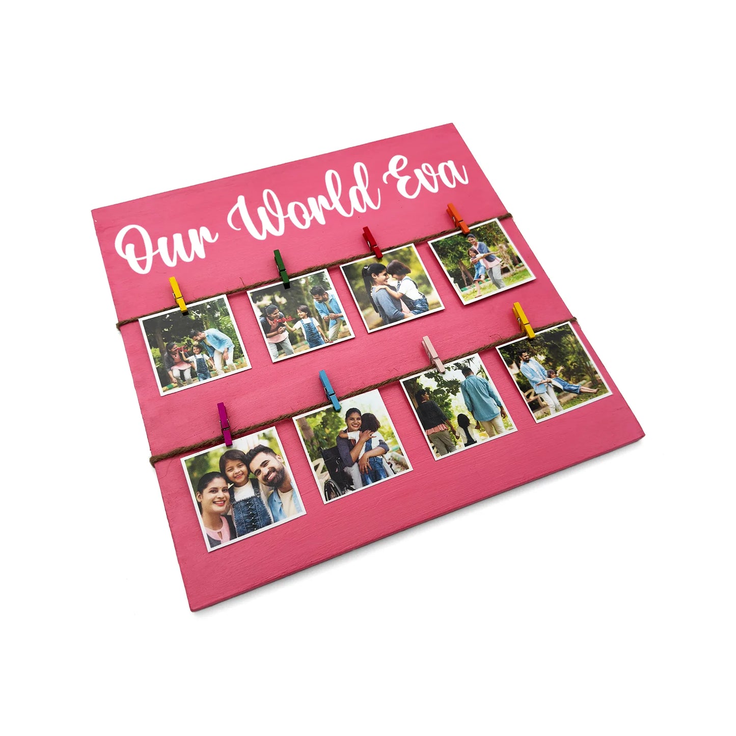 Personalised Hand-Painted Square Wooden Photo Holder
