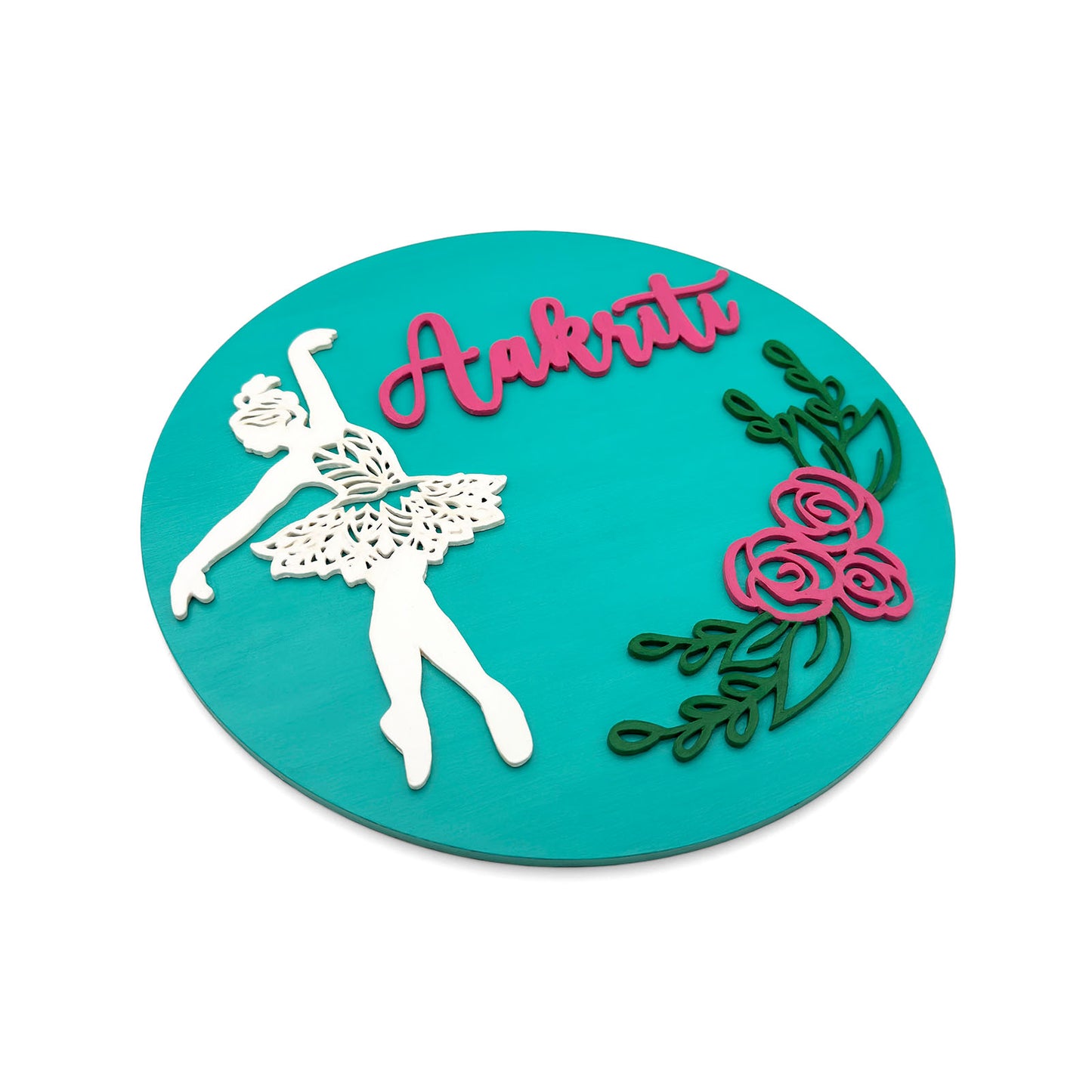 Dance Themed Hand-Painted Wooden Kids Name Plate