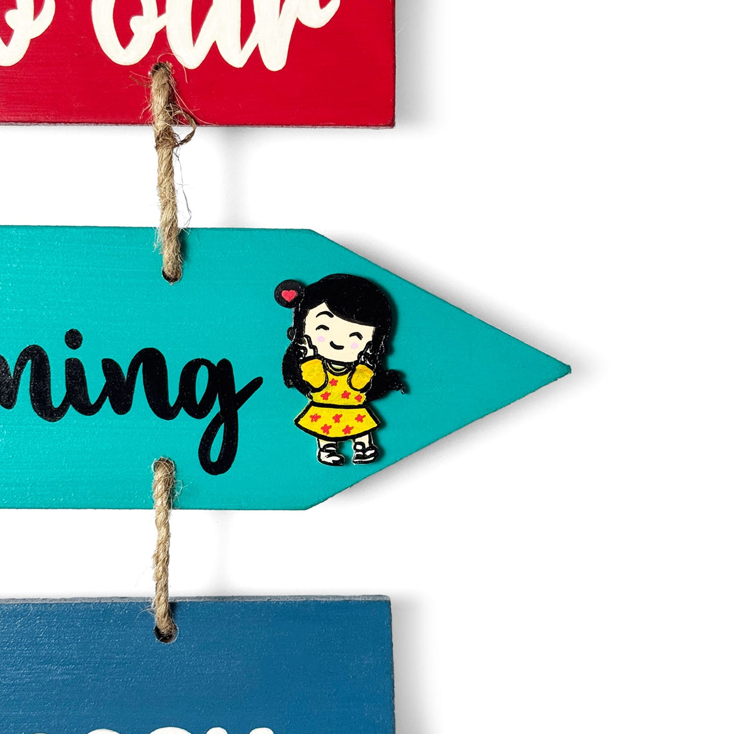 Welcome To Our Home Hand-Painted Wooden Arrow Plank Wall Hanging - Design 8