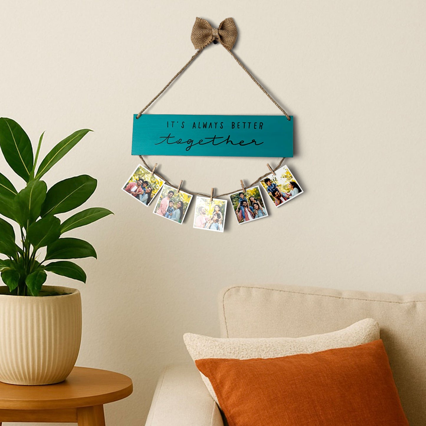 It's Always Better Together Hand-Painted Wooden Photo Holder - Teal