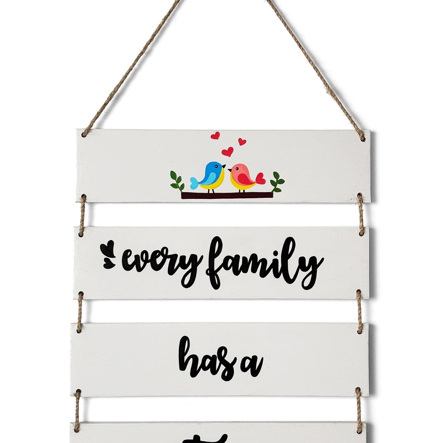 Every Family Has A Story Welcome To Ours Hand-Painted Wooden Plank Wall Hanging