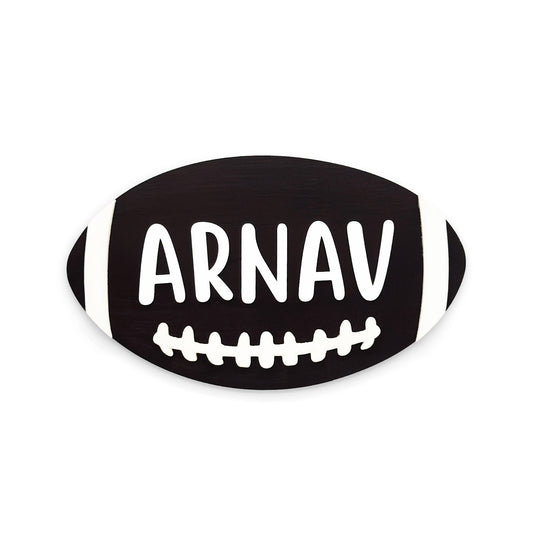 American Football Themed Hand-Painted Wooden Kids Name Plate