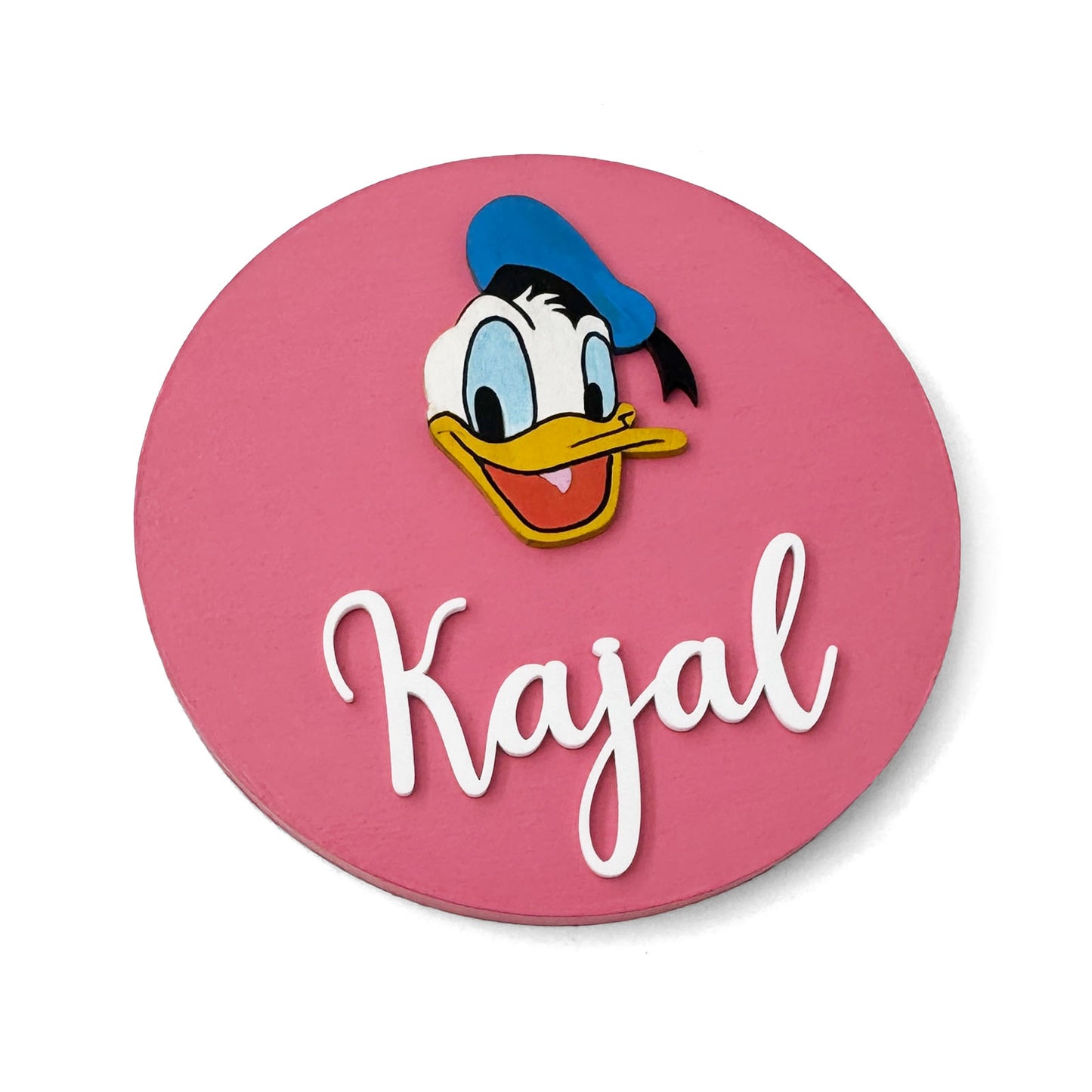 Donald Duck Themed Hand-Painted Wooden Name Plate For Kids