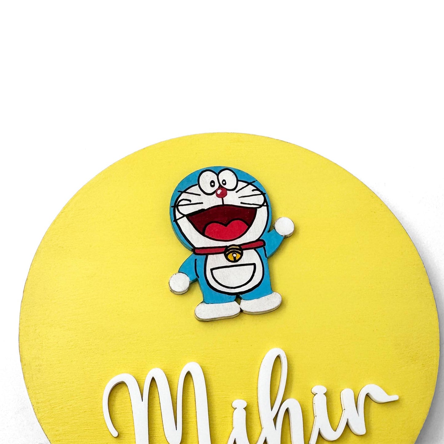 Doraemon Themed Hand-Painted Wooden Name Plate For Kids