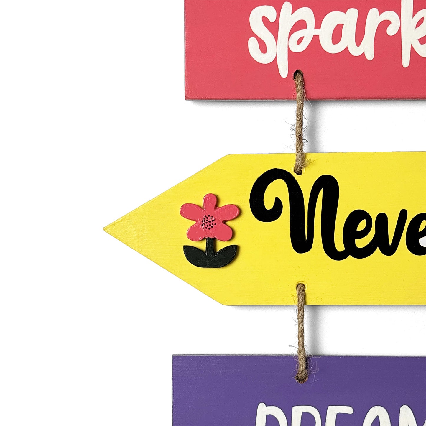 Motivational Quotes Hand-Painted Wooden Arrow Plank Wall Hanging - Design 1