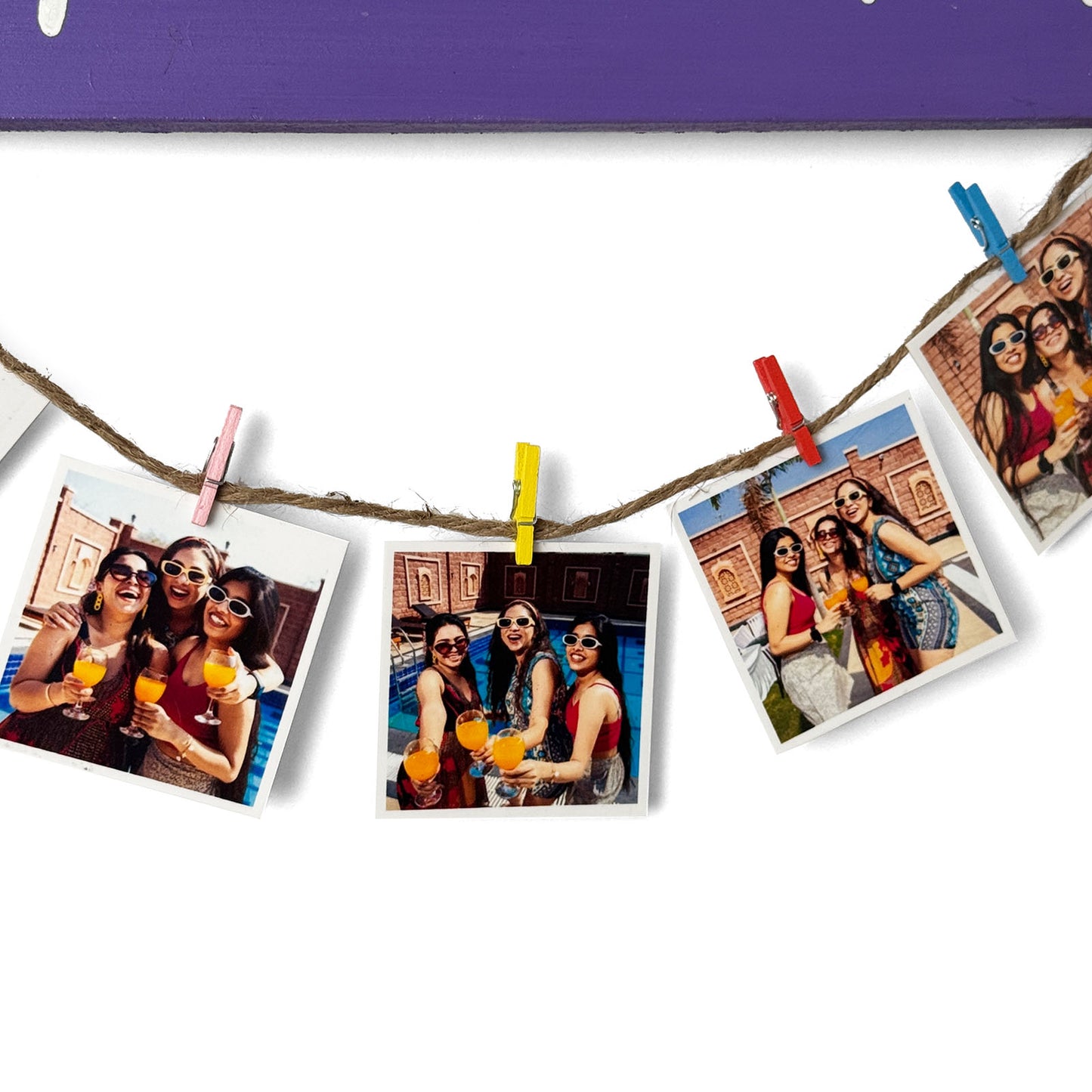 F.R.I.E.N.D.S. Hand-Painted Wooden Arrow Photo Holder