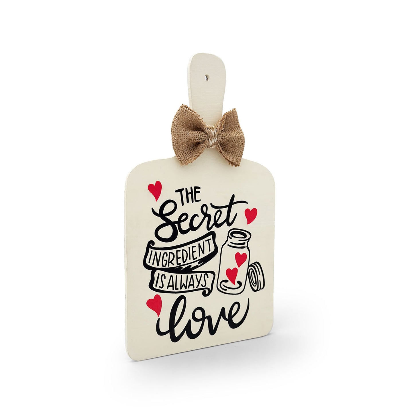 The Secret Ingredient Is Always Love Hand-Painted Wooden Chopping Board Kitchen Wall Hanging - Beige