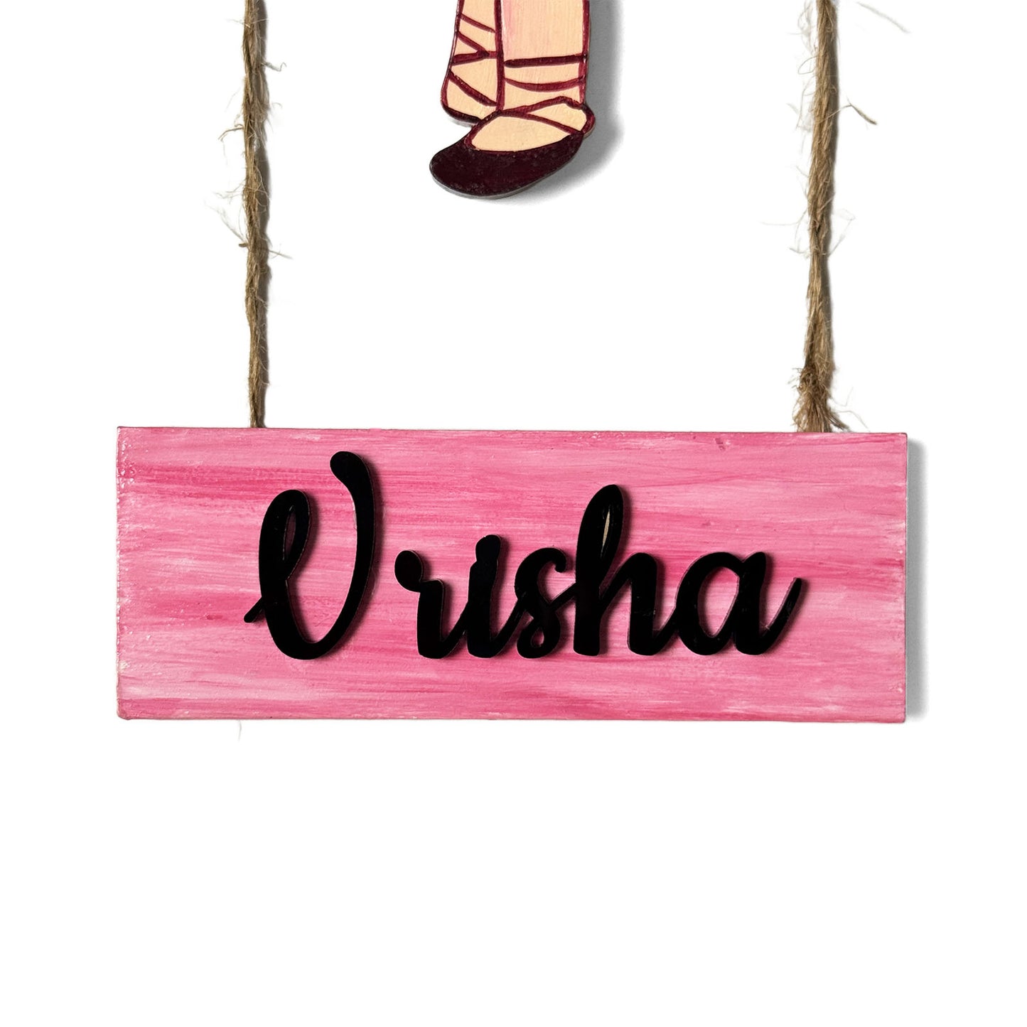 Doll Themed Hand-Painted Wooden Kids Name Plate