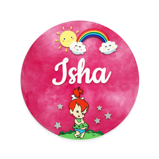 Nursery Themed Hand-Painted Wooden Kids Name Plate