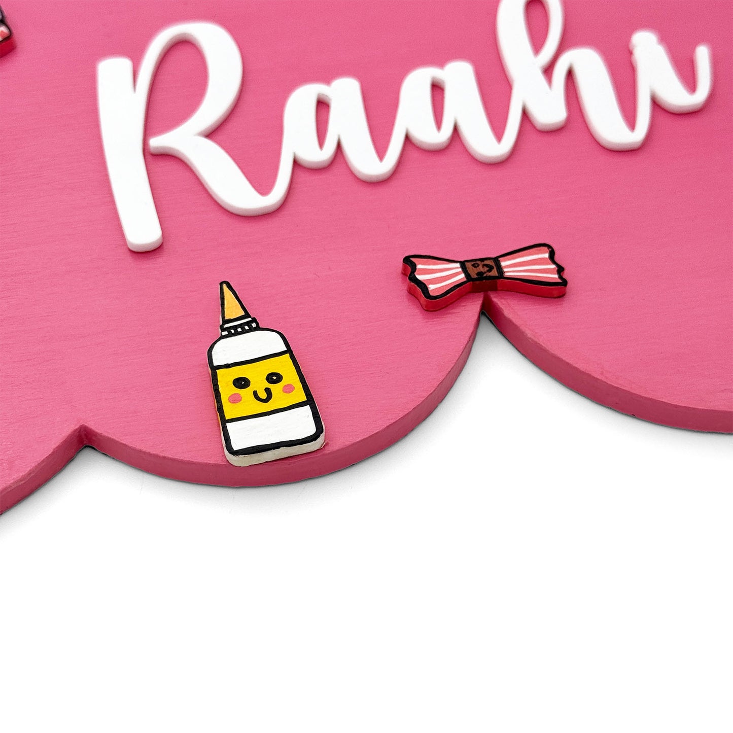 Crafts Themed Hand-Painted Wooden Kids Name Plate