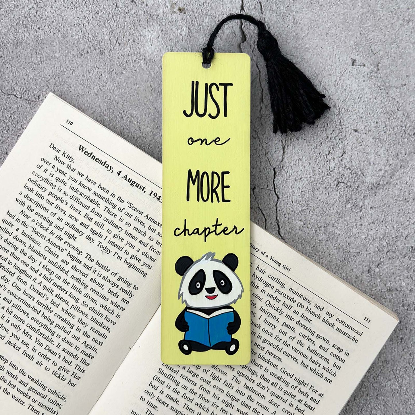Hand-Painted Wooden Bookmark - Just One More Chapter