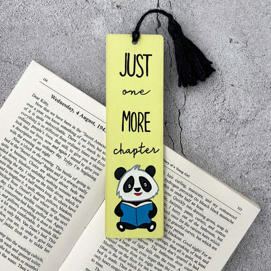 Hand-Painted Wooden Bookmark - Just One More Chapter